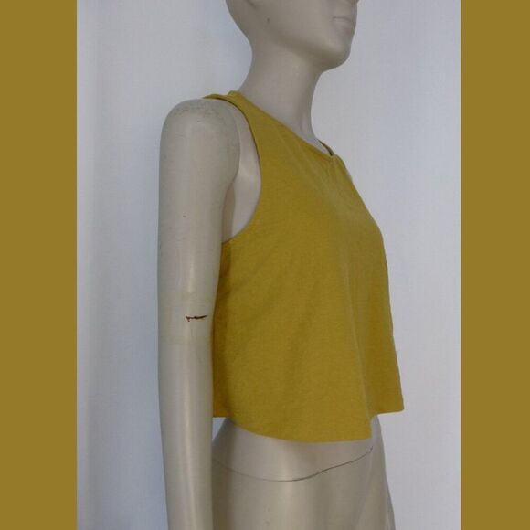 Mango MNG Viscose Blend Sleeveless Mustard Color Top - Picture 5 of 12